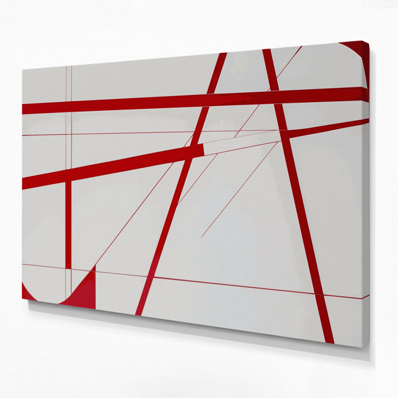 Hard Edge 17, art mural sur toile grise, H 16 po x l 20 po