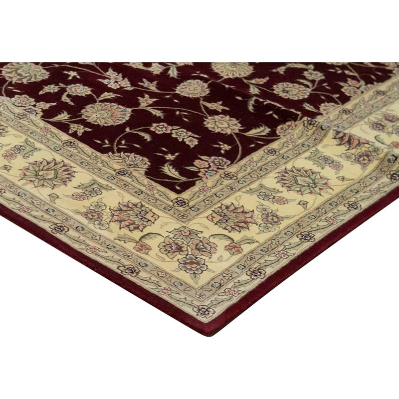 Tapis vin / ivoire noué à la main de haute qualité