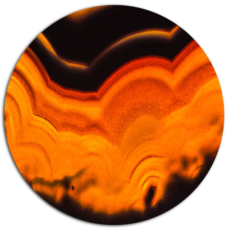«Agate Macro Orange», impression sur métal, H 36 po x l 36 po