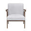 Chaise d'appoint Cathy, coussins en polyester gris, bois d'hévéa brun noyer