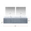 Meuble-lavabo double l 84 po x P 22 po, comptoir en marbre de Carrare, ensemble de robinet et miroirs à DEL 36 po-2026484908
