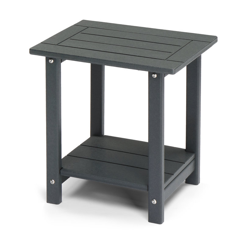 Table d'appoint de patio en PEHD gris