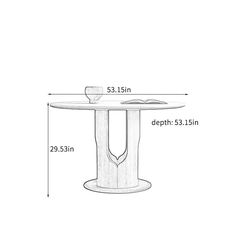 Table de salle à manger Simple, H 29,53 po x L 53,15 po x l 53,15 po