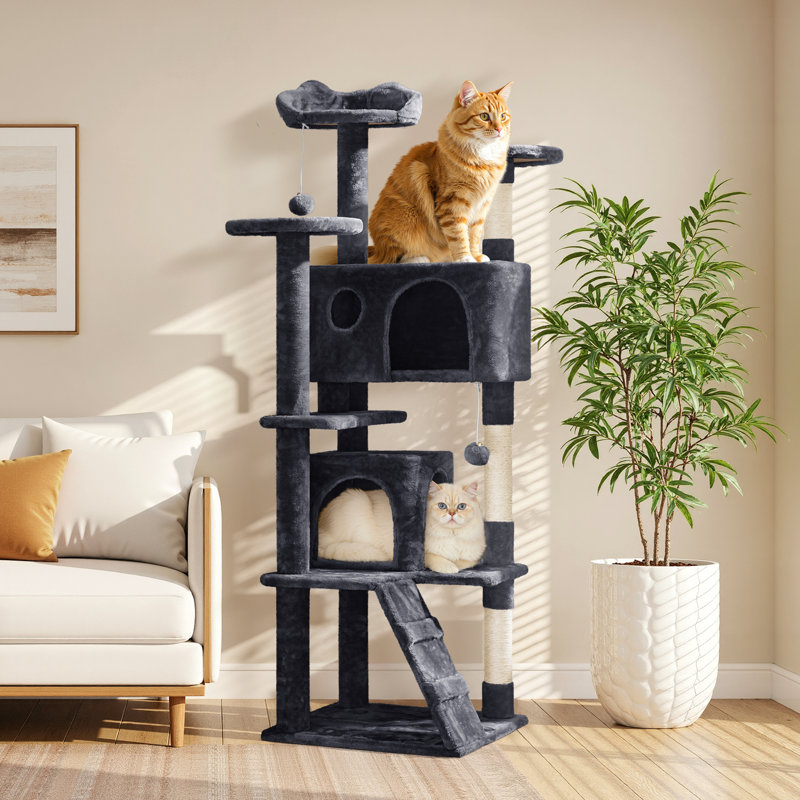 Arbre à chat 61,5 po Dagenham, Noir, H 61,5 po x l 19,5 po x P 19,5 po