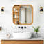 Armoire à miroir murale en bois pour salle de bain et vestibule, perle distinctive de 24,43 po de profondeur, tablettes de rangement, marches d'installation facile