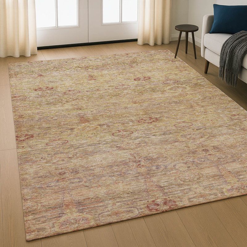 Premium Machine Washable Mayfield AMF2090 Global Rug, 10' x 14', Coral