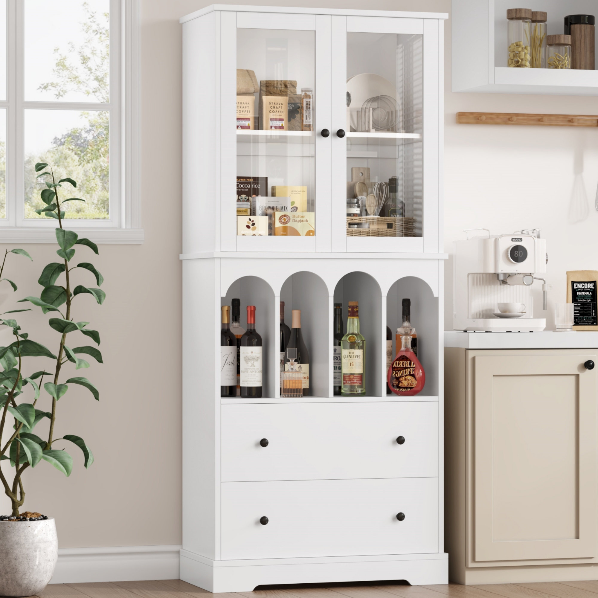 Wade Logan® Caughey 71'' Kitchen Pantry & Reviews | Wayfair