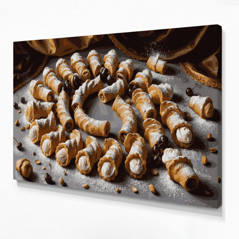 Art mural sur toile, "Desserts cannoli", H 12 po x l 18 po