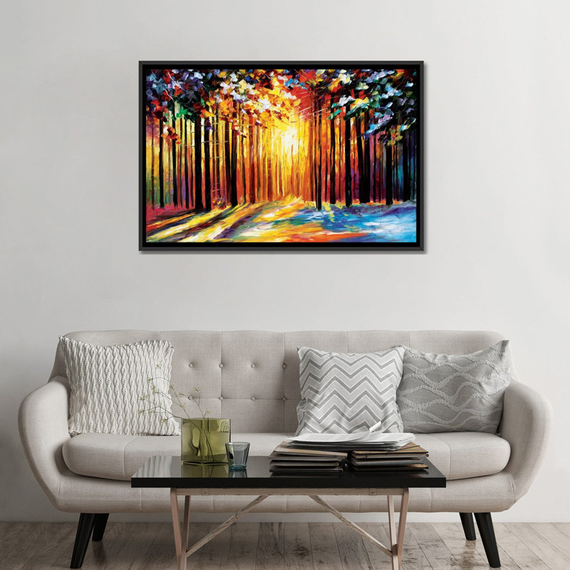 «Sun of August», reproduction d'art sur toile tendue, Toile avec cadre noir, H 32 po x l 48 po x P 1,5 po