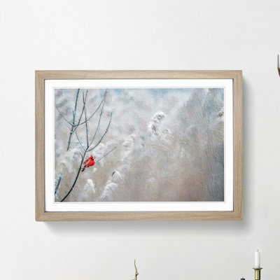Red Cardinal Bird - Picture Frame Painting Print