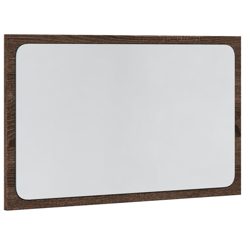 Daequan Flat Mirror, Brown Oak