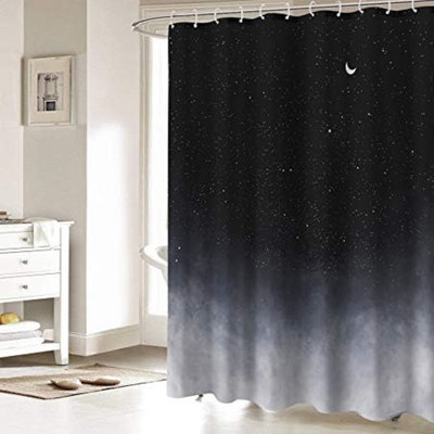 Euradell Abstract Shower Curtain with Hooks Included