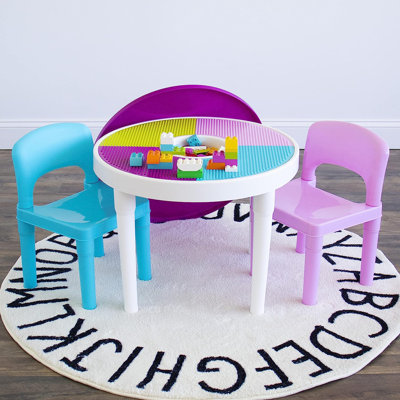 Kids 3 Piece Square Play Or Activity Table and Chair Set