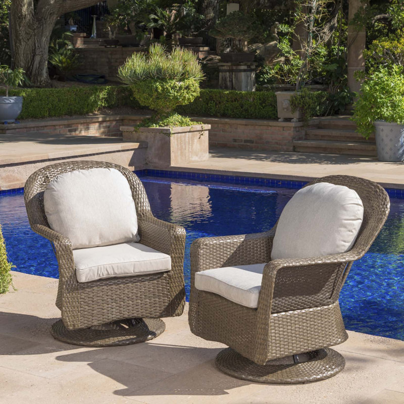 Fauteuil club pivotant, Crème, crème, Brun