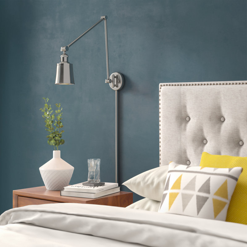 Lavender Hill Swing Arm Sconce, Brushed Satin Nickel