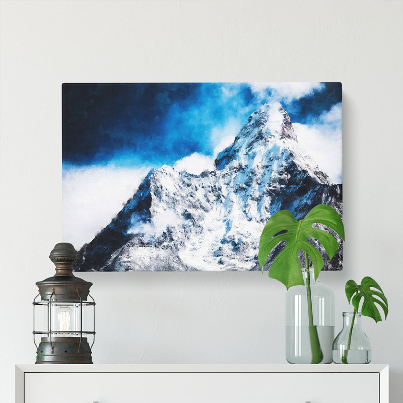 Mount Everest - Wrapped Canvas Painting, 60cm H x 91cm W x 3cm D