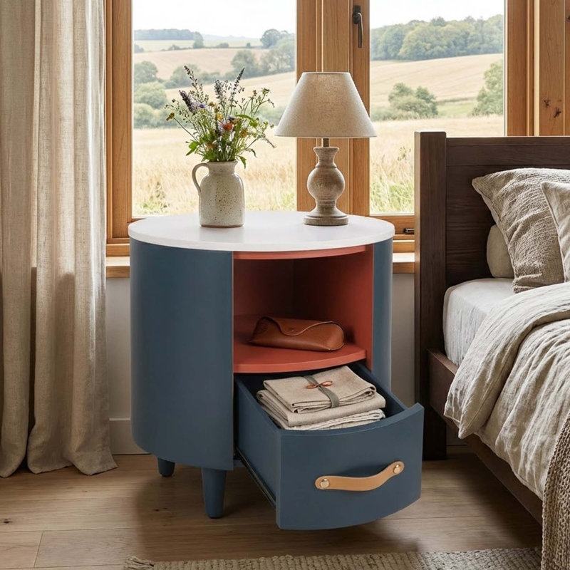 Table de chevet Minimalist, Bleu