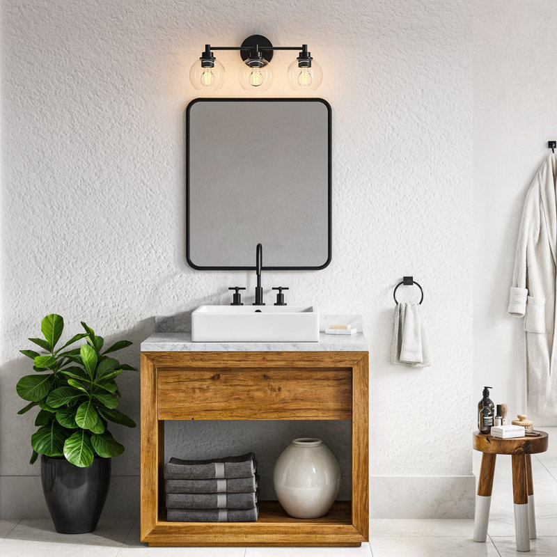 Shelburn Dimmable Vanity Light, Matte Black, 3