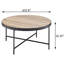 Industrial-style Coffee Table, Grey And Black, Metal Trimmed Surface Round Wooden Top Table With Trim, Black Industrial Style