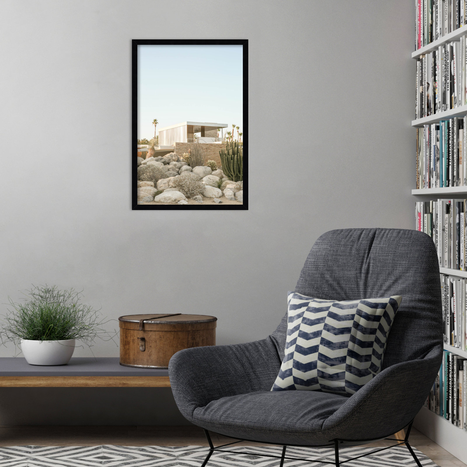 Rochefort "Kaufmann House 02" Print, Black, 25" H x 17" W