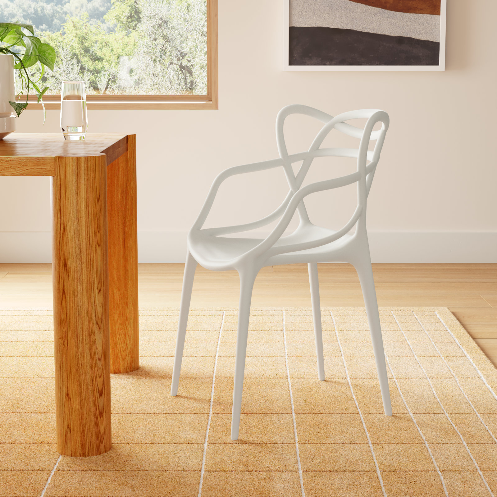 Masters 18.11'' H Stacking Armchair, White