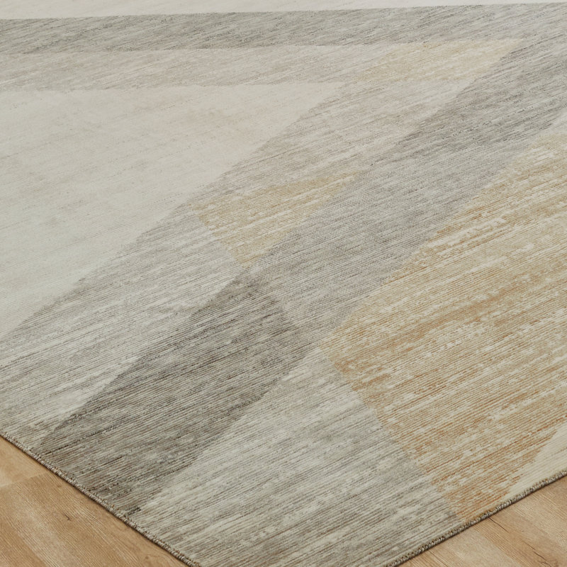 Rosemont Coastal Mist Wool Handcrafted Area Rug, Beige, Rectangle 8'6" x 11'6"
