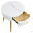 Easy Assembly End Tables With High Gloss Tabletops, Set Of 2, Modern Fluted 2 Side Tables With Drawers, Round Coffee Tables With Golden Legs