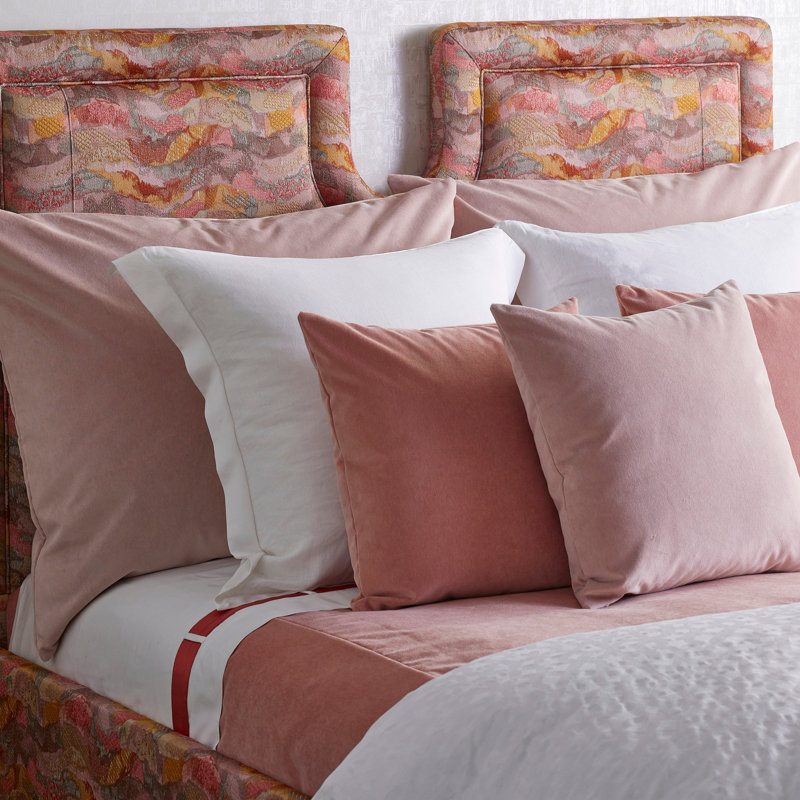 Fresco Polyester Blend Throw Square Pillow Cover, Rhubarb