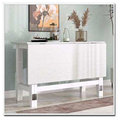 Farmhouse Wood Extendable Drop Leaf Dining Table