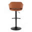 Tabouret de bar réglable pivotant en métal noir et similicuir brun Margarit-1591617452