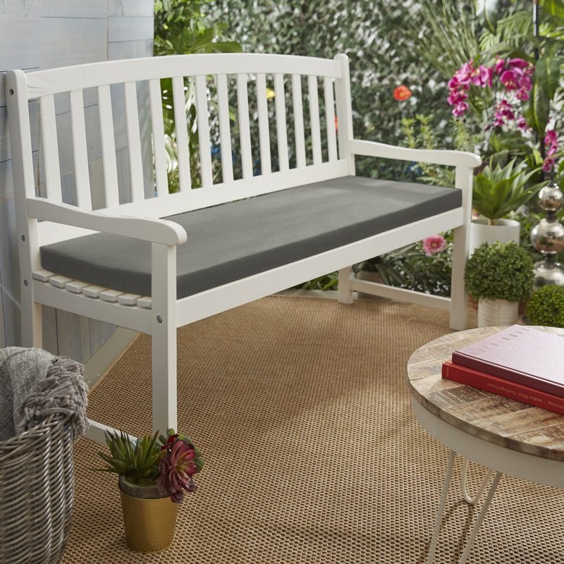 Outdoor Bench Seat Cushion, Canvas Charcoal Sunbrella® Canvas, 2" H x 57" W x 24" D