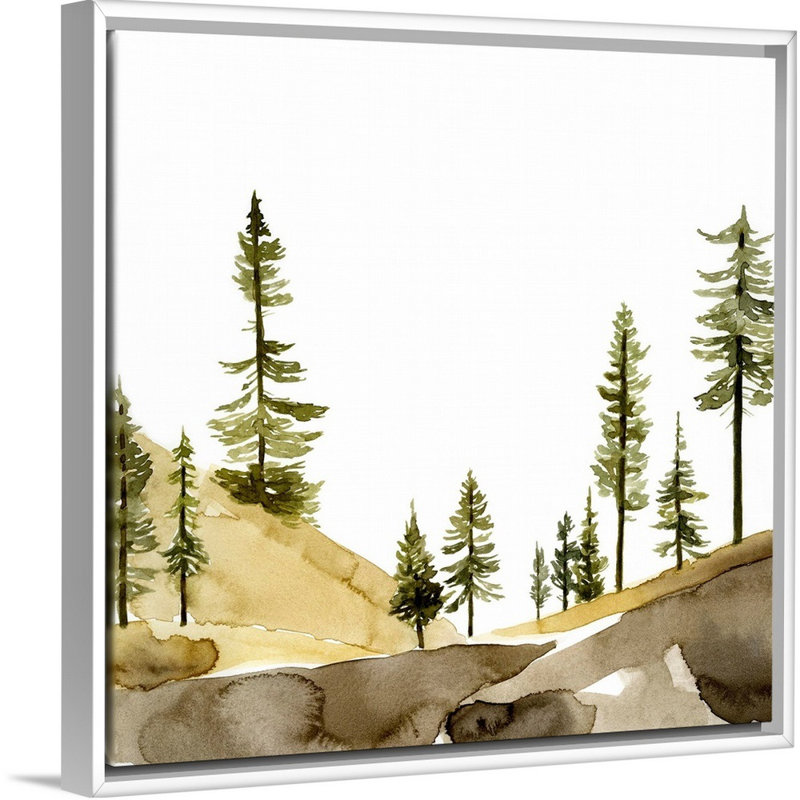 «Pine Hill II» par Jacob Green - reproduction d'art sur toile, H 32 po x l 32 po x P 1,75 po, Cadre flottant blanc