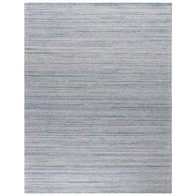 Natura 461 Hand Woven Wool/Cotton No Pattern Rug in Blue