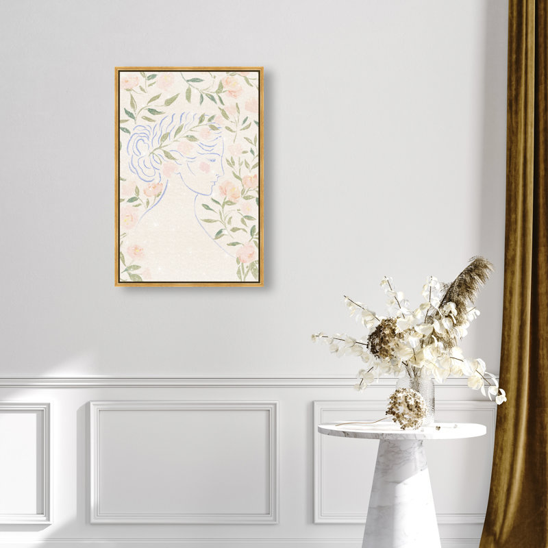 Blooming Hera Print by Oliver Gal, 55"H x 37"W, Gold Floater Frame