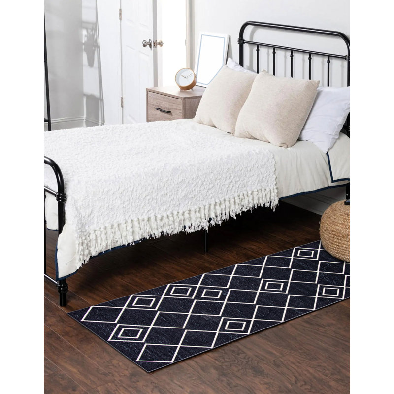 Tapis bleu Byrann, Tapis de couloir 2 pi 6 po x 8 pi