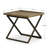 Mera 24 In. Medium Weathered Oak Square Solid Wood End Table With X-Shape Base And Removable Tray Top