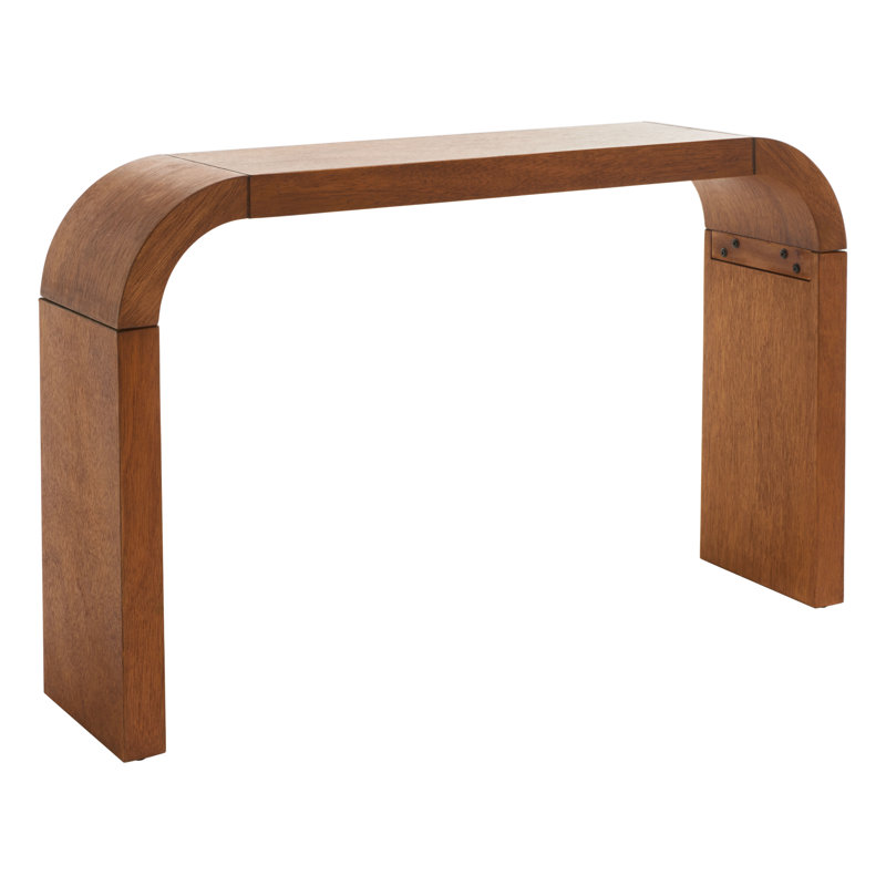 Hamund Curved Console Table, Brown