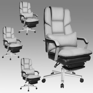 Fauteuil de direction ergonomique grand et grand avec repose-pieds (ensemble de 4) (Ensemble de 4)