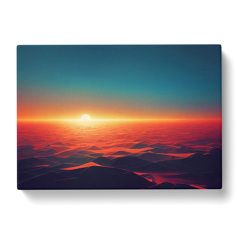 XXX-H1022-WF-851X Artistic Ocean Sunset - Wrapped Canvas Print, 35cm H x 50cm W x 3cm D