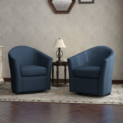 Aunna Upholstered Swivel Barrel Chair