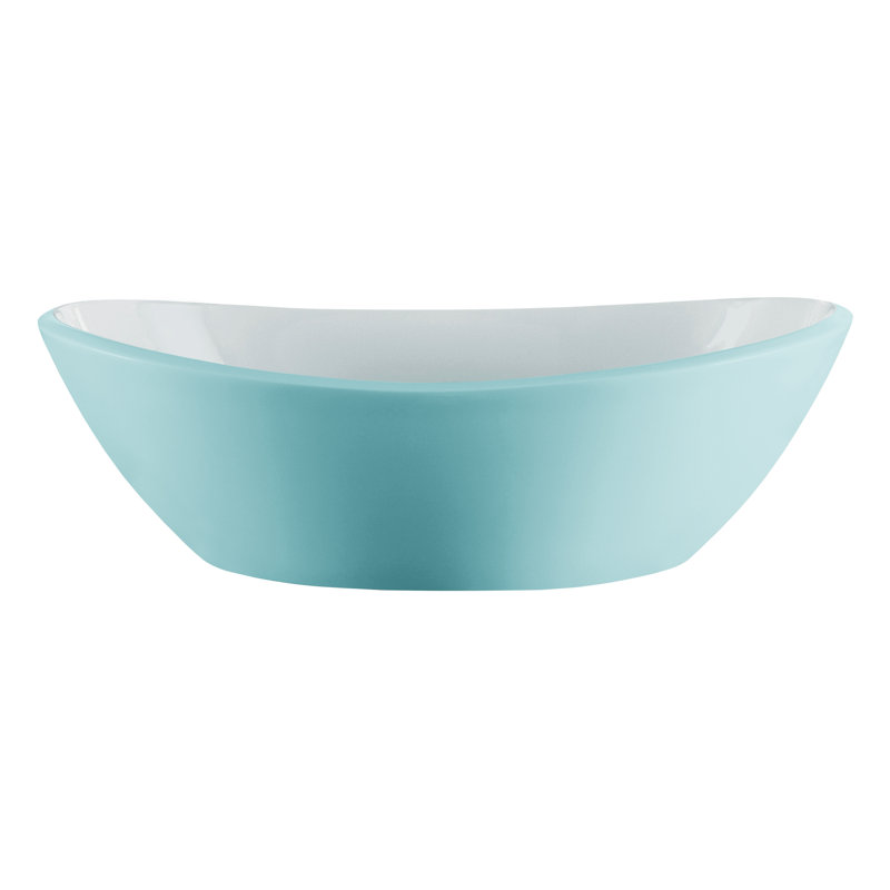 Amalfi 21.62'' L Bathroom Sink, Matte White, Yellow Grey - Matte