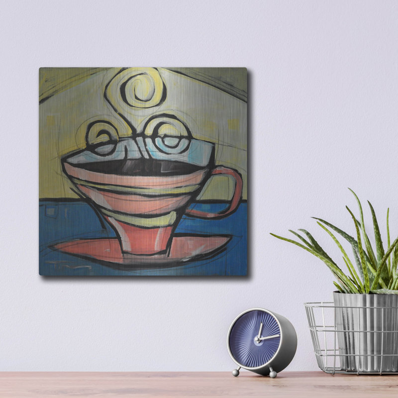 «Coffee Cup 4» par Tim Nyberg, art mural en métal, H 12 po x l 12 po