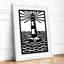 Lighthouse Beacon Graphic - Framed Print-965962634-965962645