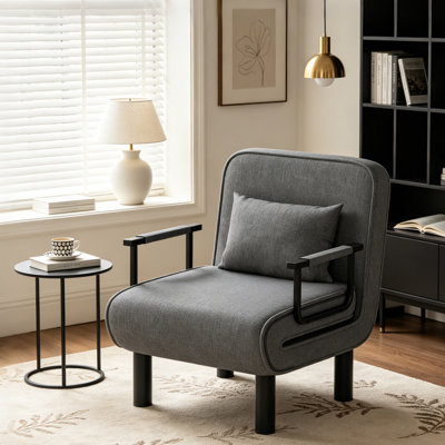 Upholstered 3-in-1 Convertible Linen Sleeper Chair