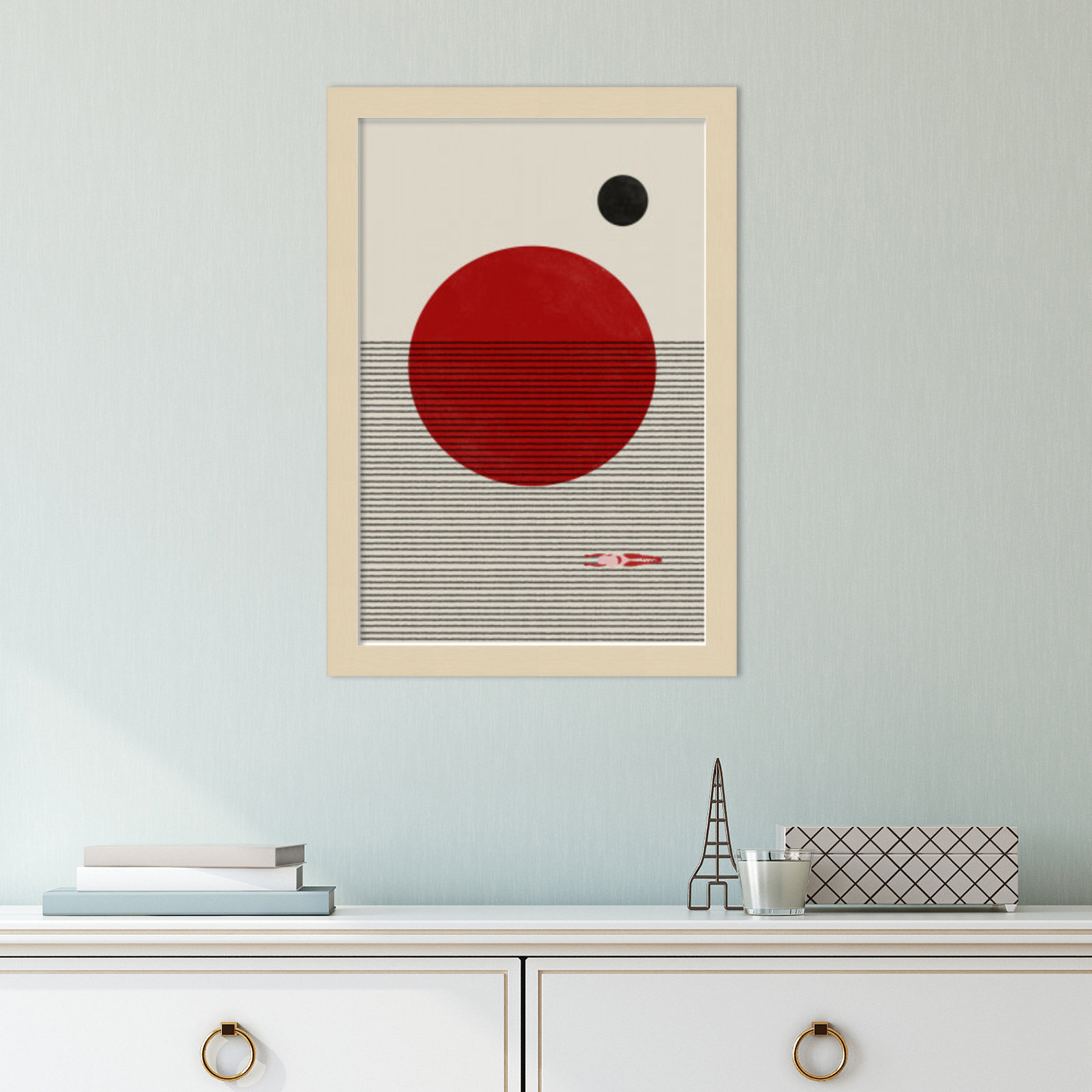 Swimming to You Print, Brown, 17" H x 12" W x 1" D