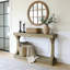 Console de 47,24 po de long en bois de fourrure de style ferme pour le couloir avec tablette-2131596420