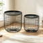Ensemble de tables d'appoint modernes à structure en fil métallique, tables d'appoint rondes avec plateau amovible et rangement