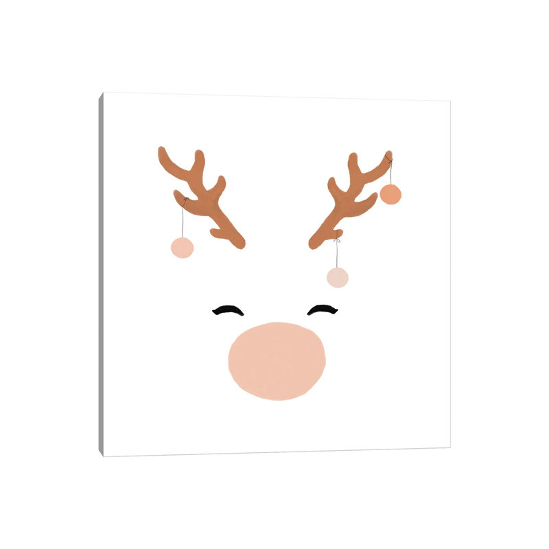 Deer And Baubles - Wrapped Canvas Painting, 66.04 cm H x 66.04 cm W x 3.175 cm D