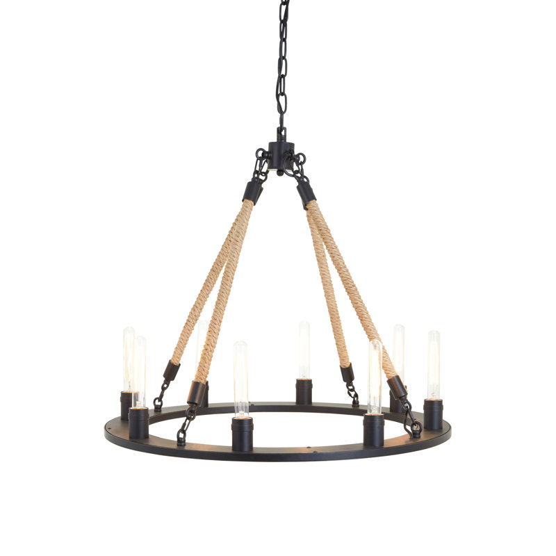 Best 8 - Light Wagon Wheel Chandelier