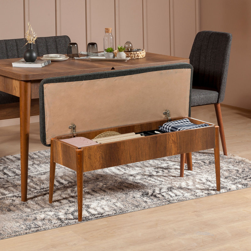 Banc rembourré Nalley, Noyer / anthracite